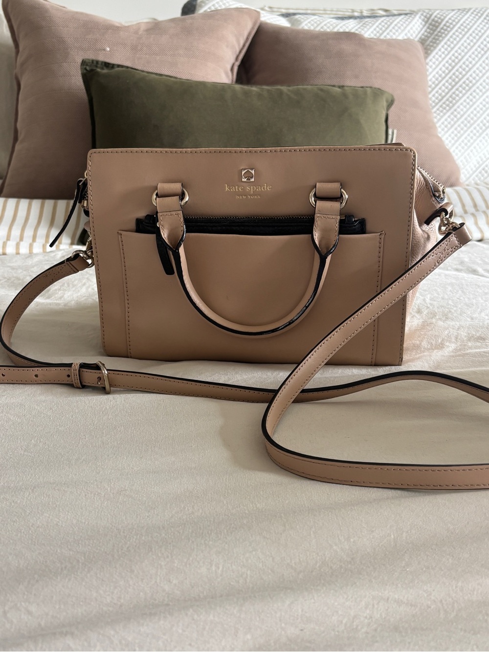 Kate Spade Hadley Street Mini Bernadine Satchel Crossbody Tan